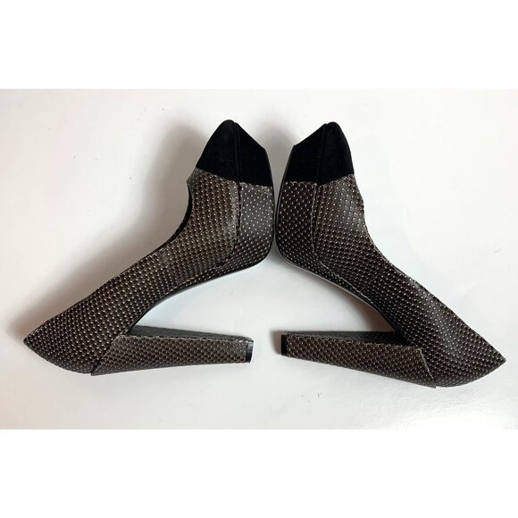 Theory Brown Textured Suede Cap Toe Platform Heel Size 37.5 - Picture 4 of 10